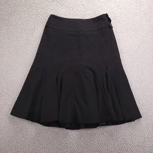 ELEVENSES Skirt Size 0 A-Line Black Button Side Geometric Panel